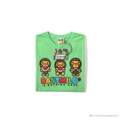 Hypeyourbeast Clothes BAPE Baby Milo Watermelon Little Monkey Tee Shirt 'GREEN'