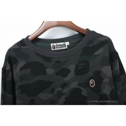 Hypeyourbeast Clothes BAPE Classic Ape Head Embroidered Camouflage Long Sleeve Shirt 'GREY'