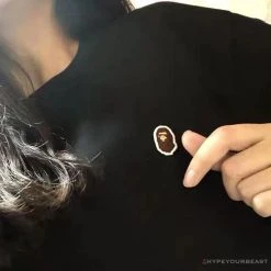 Hypeyourbeast Clothes BAPE Classic Embroidered Logo Ape Head Tee Shirt 'BLACK'