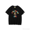 Hypeyourbeast BAPE Little Ape Head Colorful Classic Tee Shirt 'BLACK' Clothes