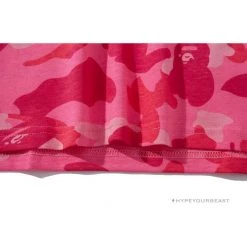 Hypeyourbeast BAPE Pink Camouflage Shark Head Fake Zipper Tee Shirt