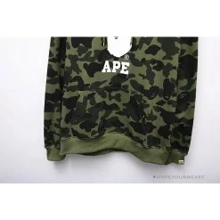 Hypeyourbeast Clothes BAPE X Bathing Ape Head Camouflage Hoodie 'GREEN'