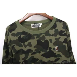 Hypeyourbeast Clothes BAPE Classic Ape Head Embroidered Camouflage Long Sleeve Shirt 'GREEN'