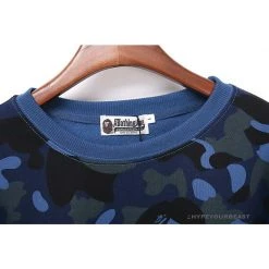Hypeyourbeast BAPE Classic Ape Head Embroidered Camouflage Long Sleeve Shirt 'BLUE'