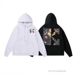 HypeYourBeast Off White Hoodie Jabba Flower - White Hoodies & Jackets
