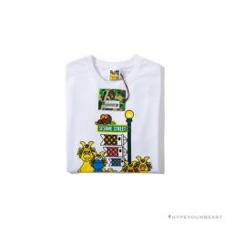 Hypeyourbeast BAPE Baby Milo Sesame Street Carp Streamer Tee Shirt 'WHITE' Clothes