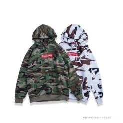 HypeYourBeast Supreme Camo Hoodie White Camouflage Hoodies & Jackets