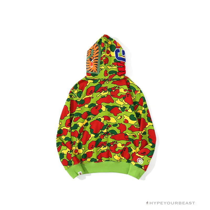 Hypeyourbeast BAPE Shark Head STA Star Camouflage Hoodie 'GREEN' 3 Hypeyourbeast BAPE Shark Head STA Star Camouflage Hoodie 'GREEN'