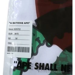 Hypeyourbeast BAPE Paint Splash Green Camouflage Tee Shirt 'WHITE' Clothes