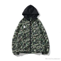 Hypeyourbeast BAPE X FCRB Joint Double Zip Camouflage Hoodie 'GREEN'