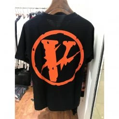 HypeYourBeast T-Shirts Vlone Orange And Black Tee Shirt