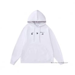 HypeYourBeast Off White Hoodie Red Orange - White Hoodies & Jackets