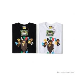 Hypeyourbeast BAPE Baby Milo Color Letter Monkey Tee Shirt 'BLACK'