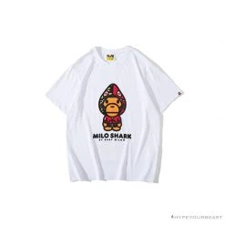 Hypeyourbeast BAPE Baby Milo Red Shark Hat Little Monkey Tee Shirt 'WHITE'
