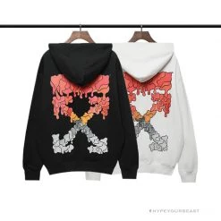 HypeYourBeast Off White Hoodie White RED Hoodies & Jackets