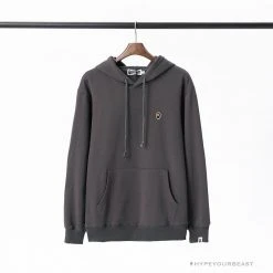 Hypeyourbeast BAPE Classic Ape Head Embroidered Standard Cotton Terry Hoodie 'DARK GREY' Clothes