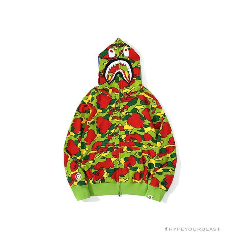 Hypeyourbeast BAPE Shark Head STA Star Camouflage Hoodie 'GREEN' 1 Hypeyourbeast BAPE Shark Head STA Star Camouflage Hoodie 'GREEN'