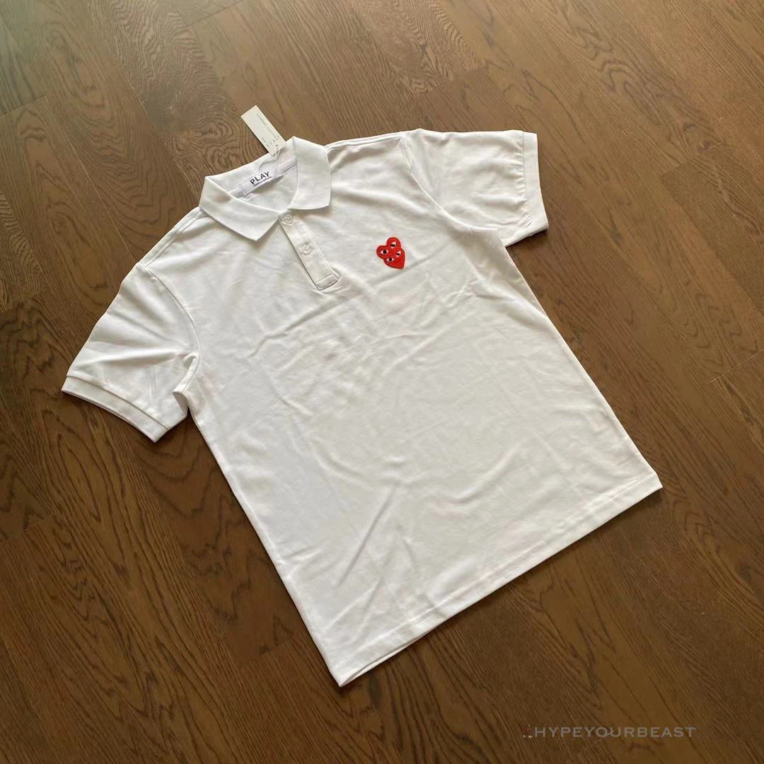 Hypeyourbeast Shirts CDG Polo Shirt White 5 Hypeyourbeast Shirts CDG Polo Shirt White