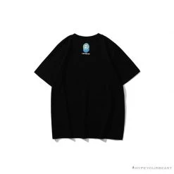 Hypeyourbeast Clothes BAPE Ape Head Blue X Yellow Contrast Letter Tee Shirt