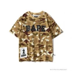 Hypeyourbeast Clothes BAPE Military Style Desert Camouflage Tee Shirt 'YELLOW'