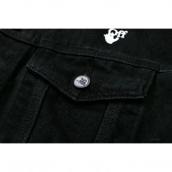 HypeYourBeast Off White Denim Black Jacket - White Hoodies & Jackets