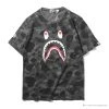 Hypeyourbeast Clothes BAPE Camouflage Shark Head Classic Cotton Short Sleeve Tee Shirt 'BLACK'