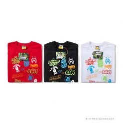 Hypeyourbeast Clothes BAPE Street Graffiti Tee Shirt 'RED'